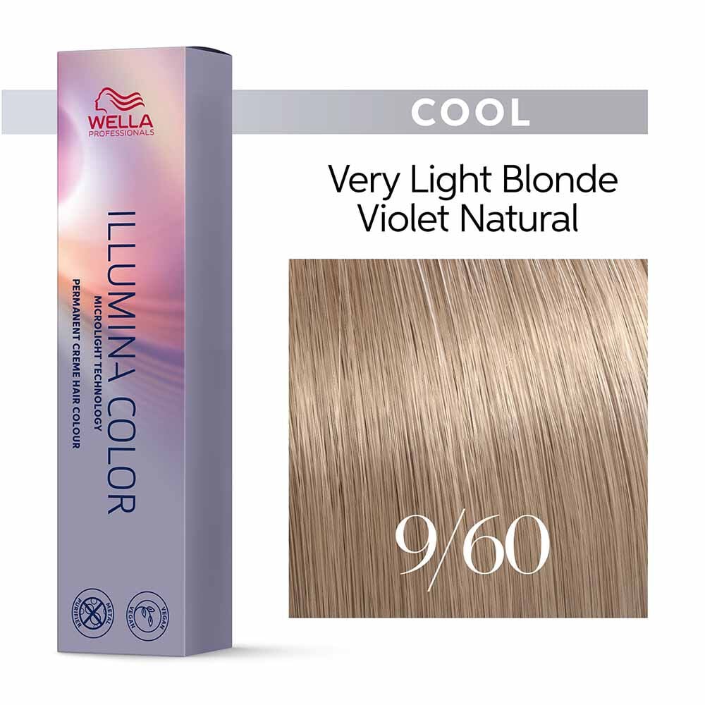 Wella Professionals Illumina Color Permanent Hair Colour 9/60 Very Light Violet Natural Blonde - 60ml