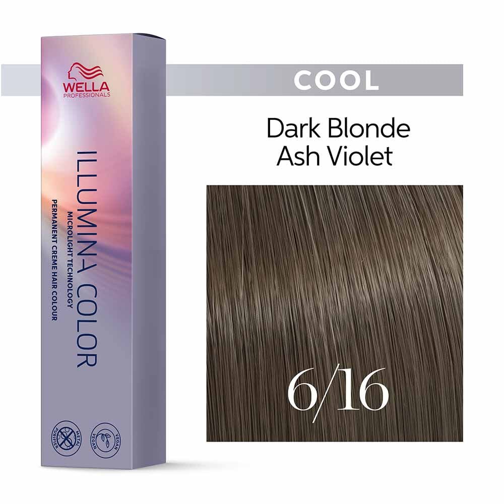 Wella Professionals Illumina Color Permanent Hair Colour 6/16 Dark Ash Blonde - 60ml