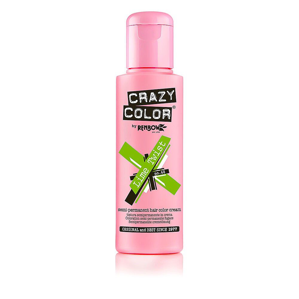Crazy Color Semi Permanent Vegan Hair Colour Cream - Lime Twist - 100ml