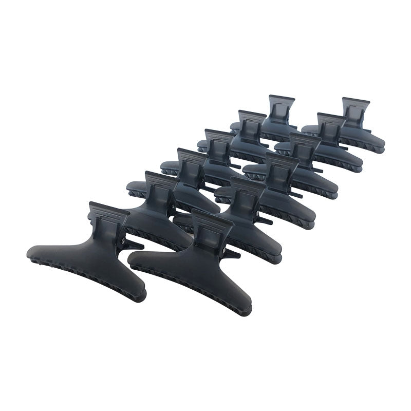 Lotus Butterfly Hair Clamps x 12 Black