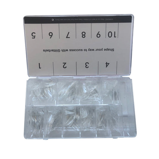 Glitterbels Clear Almond Assorted Nail Tips x 500