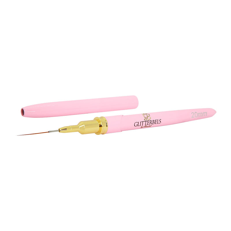 Glitterbels Pink Gel Liner Detail Brush 20mm