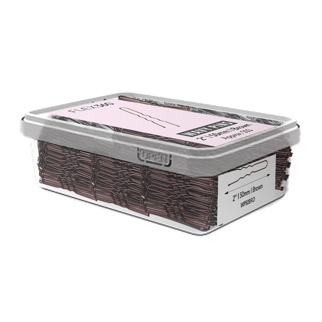 FLEX360 Wavy Pins Gloss Brown 50mm x 500