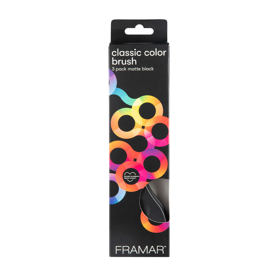 Framar Classic Color Brush Set Matte Black x 3