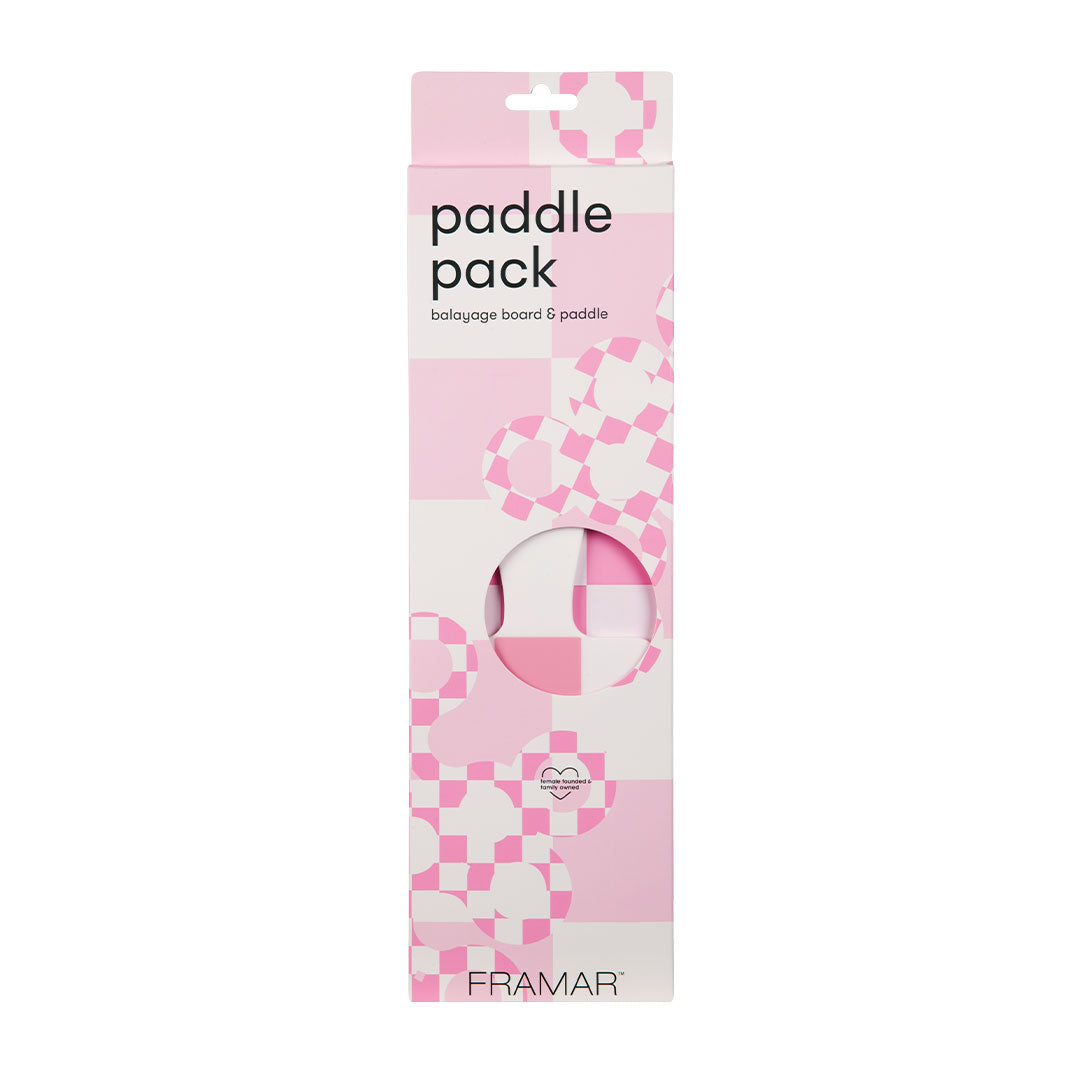 Framar Paddle Pack Checked Out Pink and White