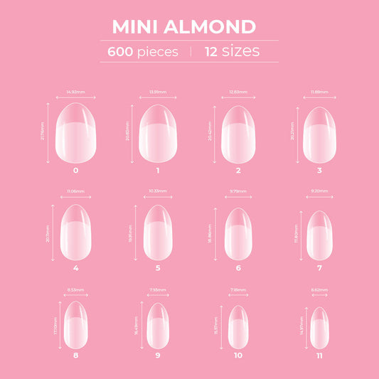 Glitterbels Dream Cover Full Tips Almond Mini Box of 600