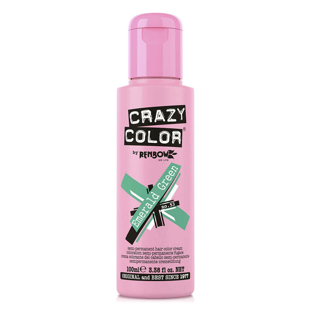 Crazy Color Semi Permanent Vegan Hair Colour Cream - Emerald Green - 100ml