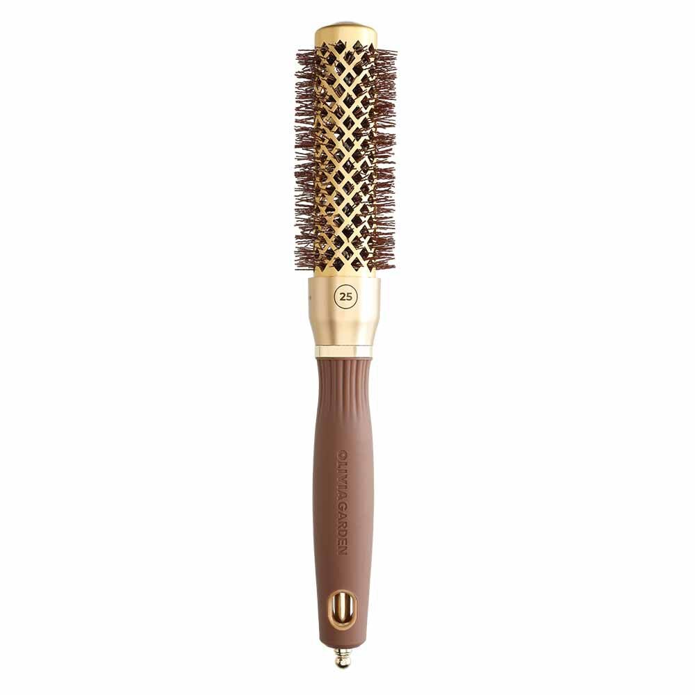 Olivia Garden Expert Blowout Round Hair Brush Shine Gold & Brown 25mm
