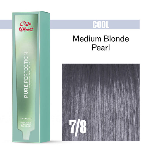Wella Professionals Pure Perfection Ammonia Free Permanent Hair Colour - Medium Blonde Pearl .7/8 60Ml