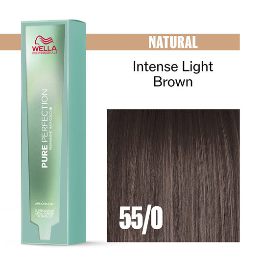 Wella Professionals Pure Perfection Ammonia Free Permanent Hair Colour - 55/0 Intense Light Brown 60ml