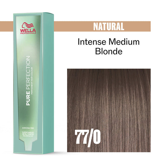Wella Professionals Pure Perfection Ammonia Free Permanent Hair Colour - 77/0 Medium Blonde Intensive 60ml