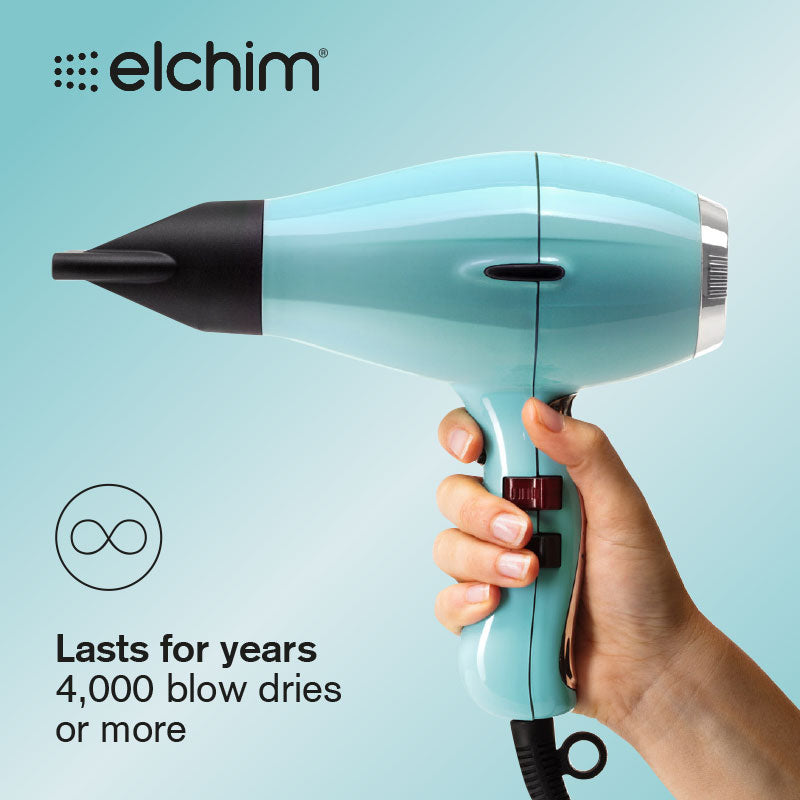 Elchim 3900 Light Ionic Ceramic Fifties Blue Hairdryer