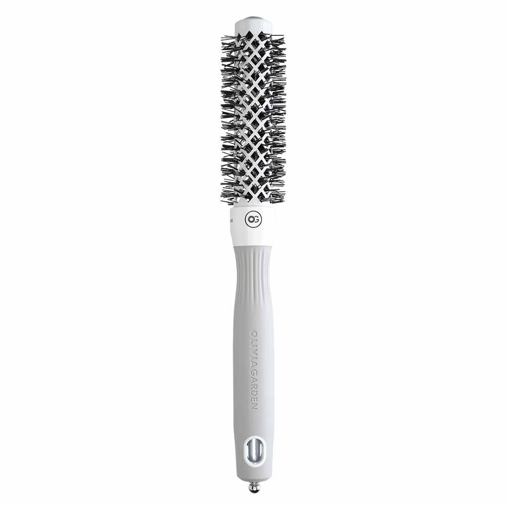 Olivia Garden Expert Blowout Round Hair Brush Shine White & Grey - 20mm