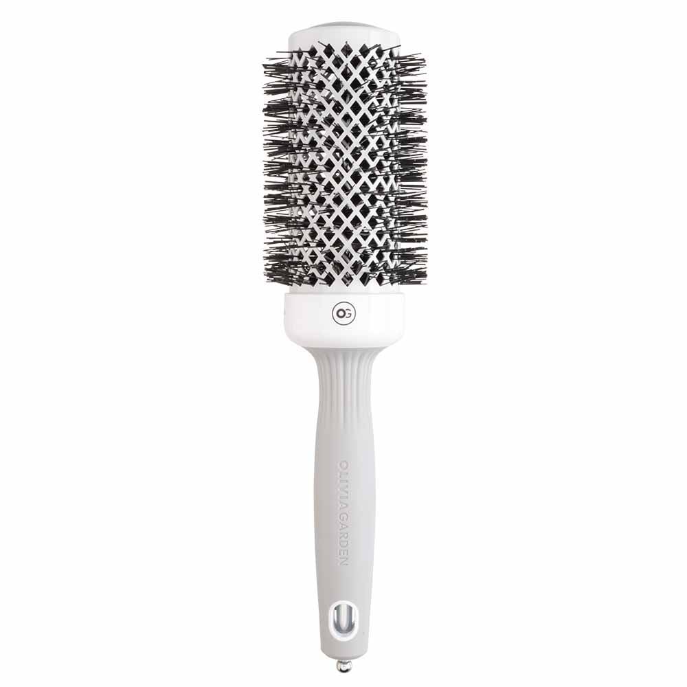 Olivia Garden Expert Blowout Round Hair Brush Shine White & Grey - 45mm