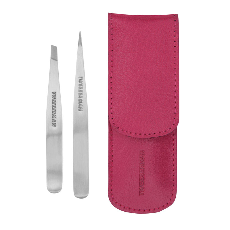 Tweezerman Petite Tweeze Set with Pink Case