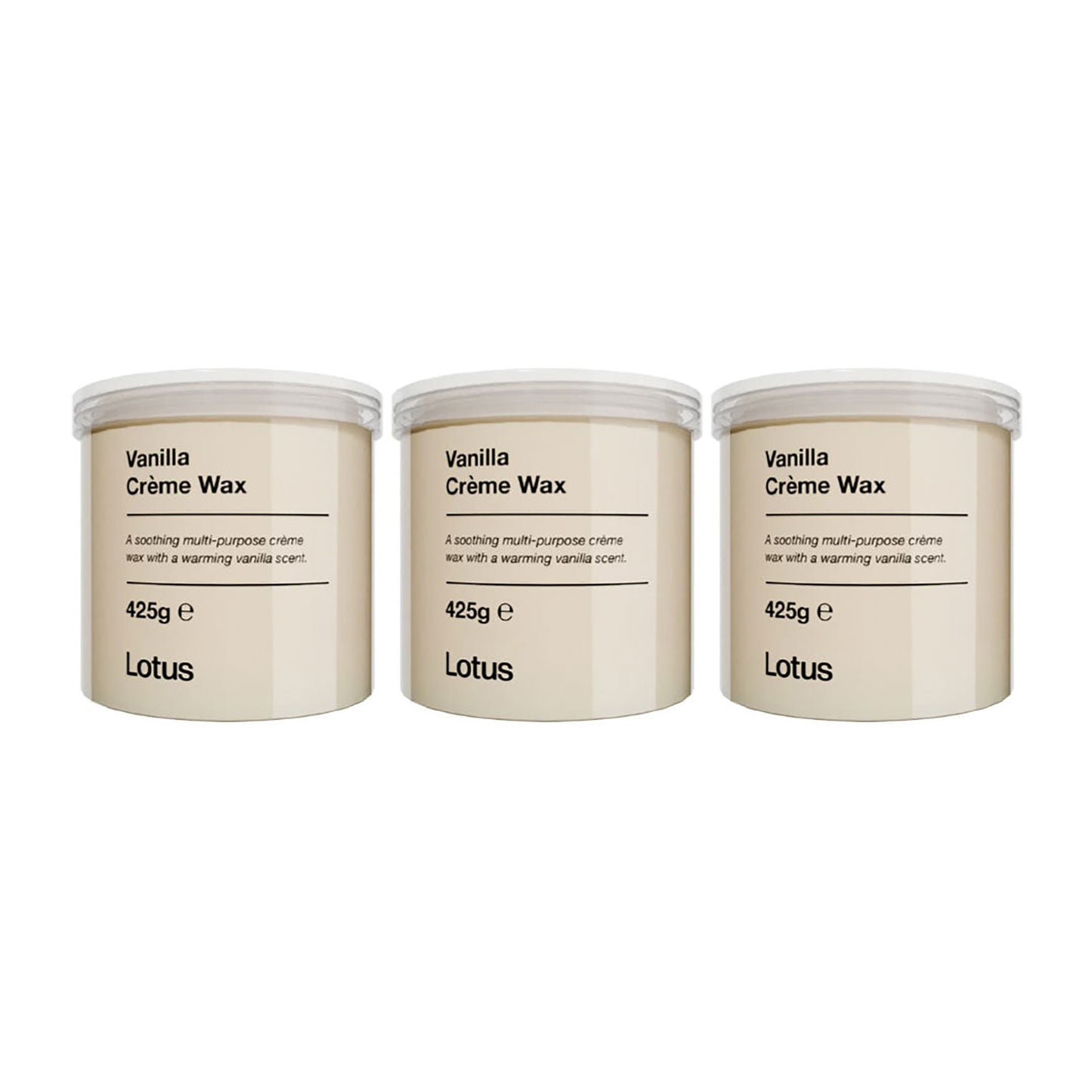 Lotus Vanilla Creme Wax 425g Value Trio Bundle