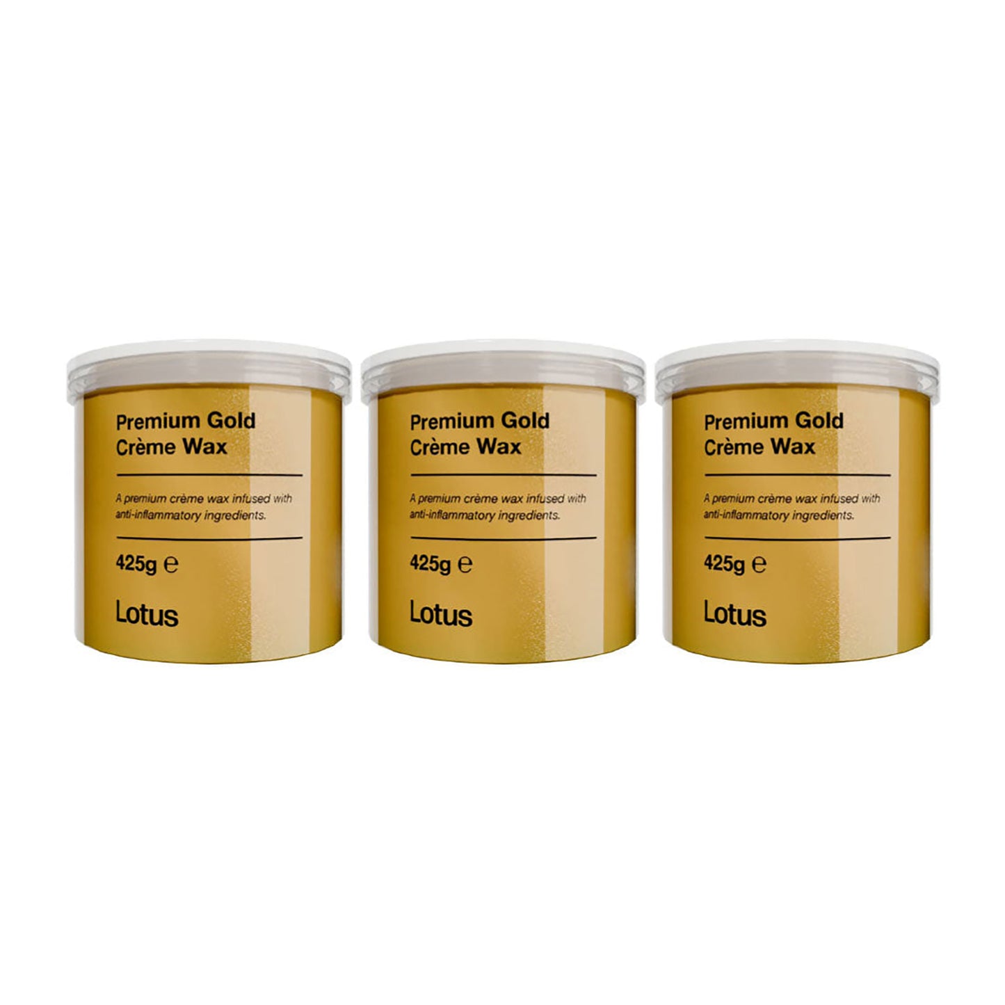 Lotus Premium Gold Creme Wax 425g Value Trio Bundle