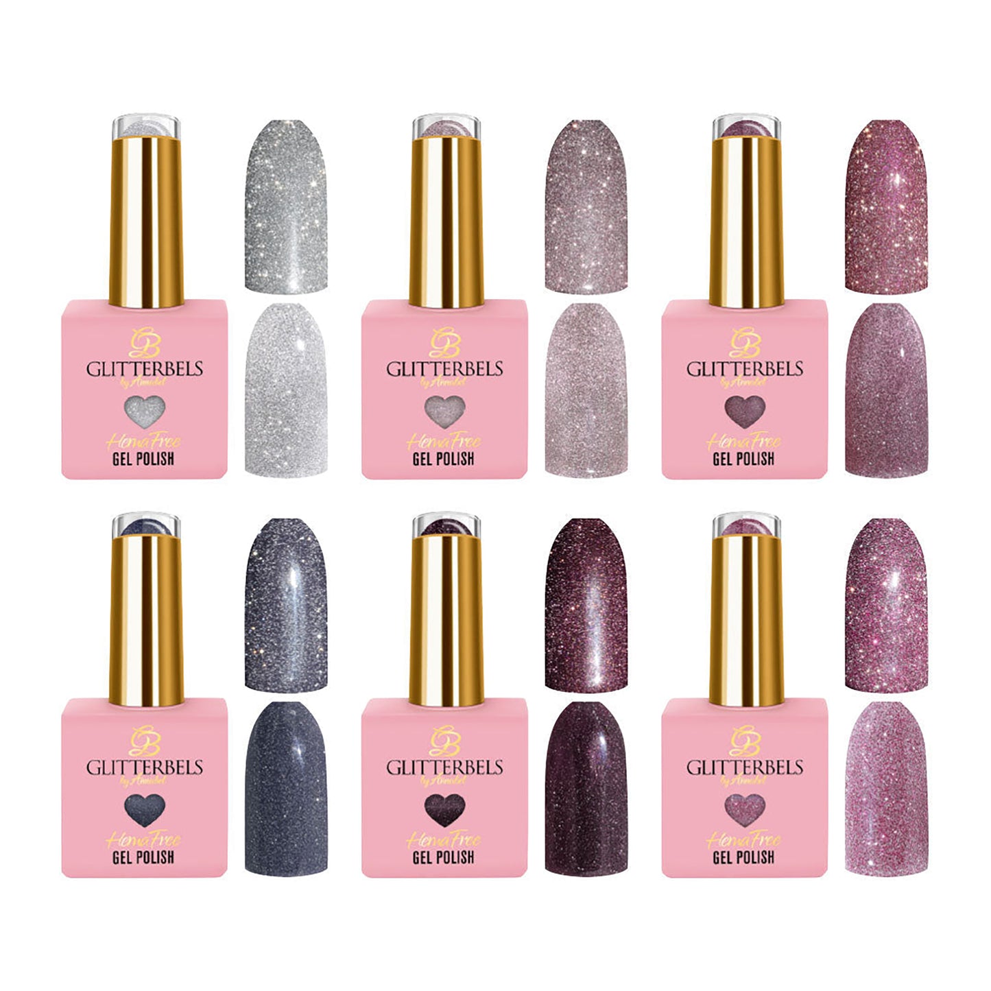 Glitterbels High Flash Reflective Gel Collection 8ml x 6