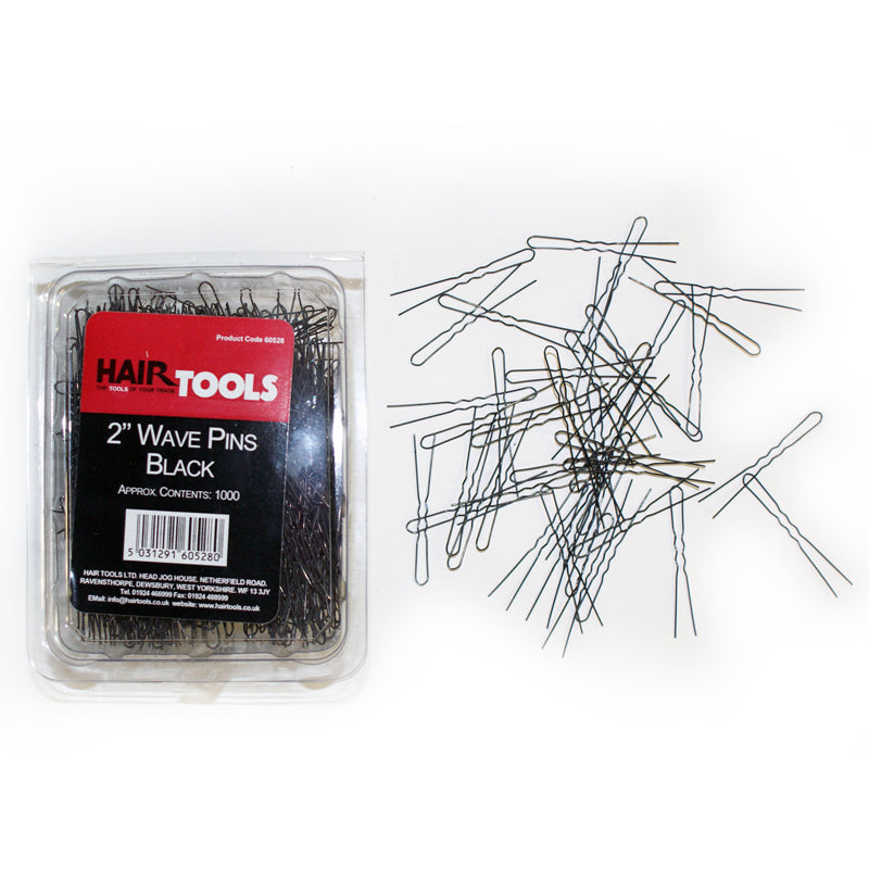 Hair Tools 2" Wave Pins Black x 1000
