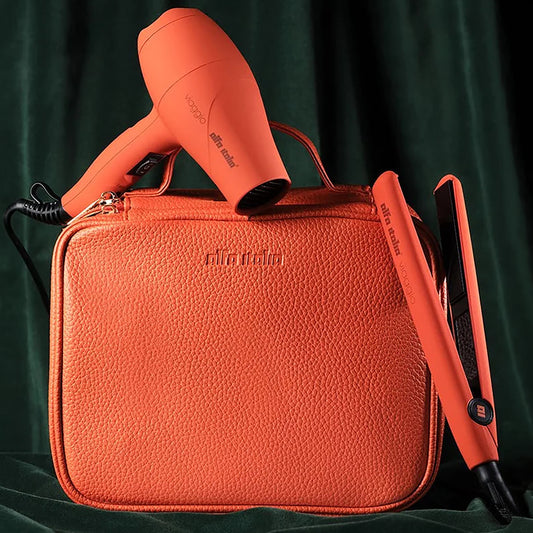 Alfa Italia Viaggio Hair Dryer & Straightener Travel Set - Arancione