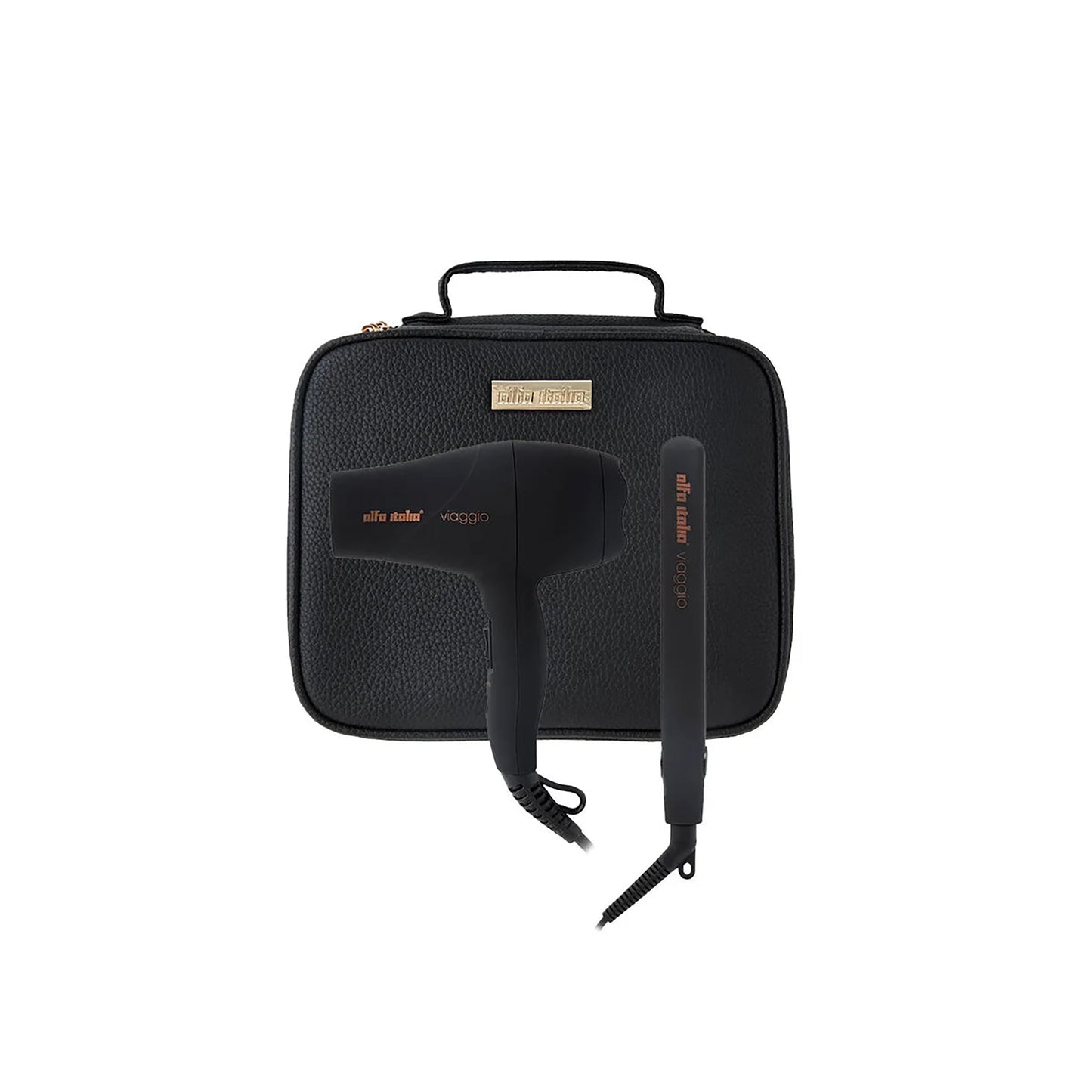 Alfa Italia Viaggio Hair Dryer & Straightener Travel Set - Black