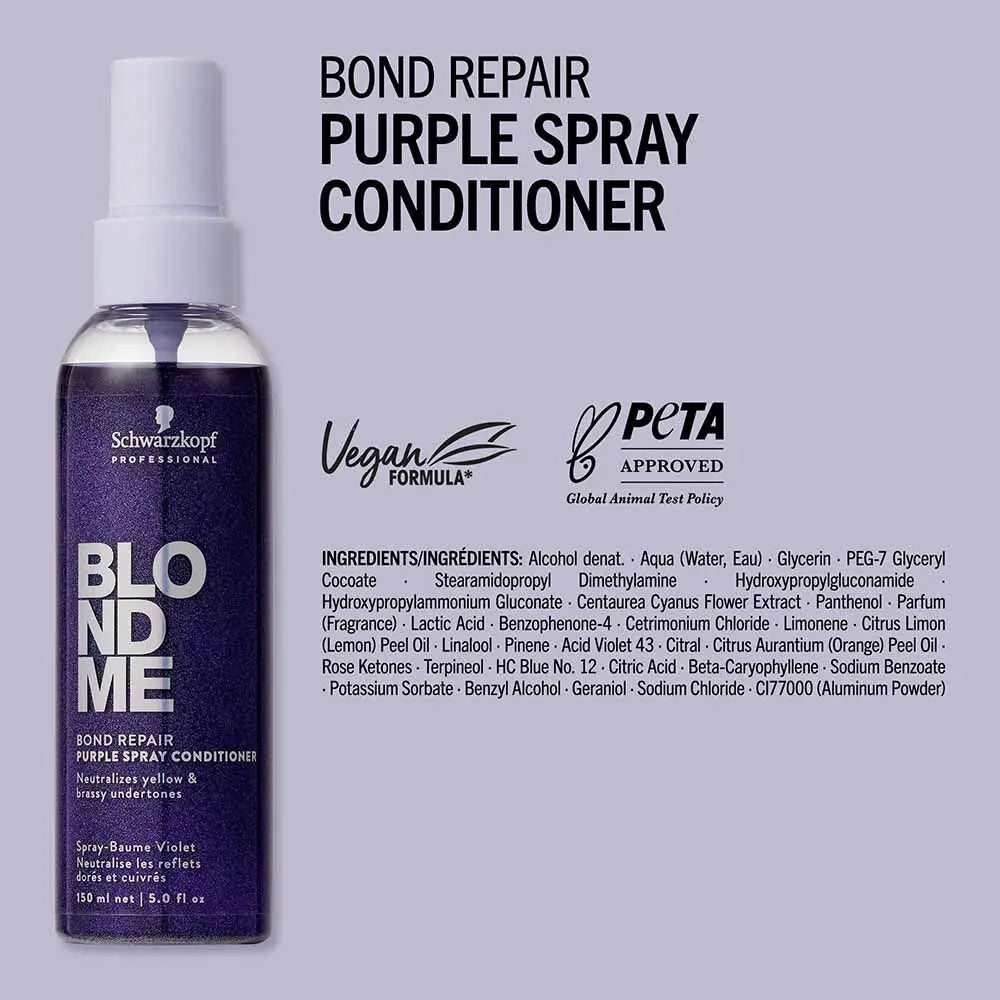 Schwarzkopf Professional BlondMe Bond Repair Purple Spray Leave-In Conditioner 150ml