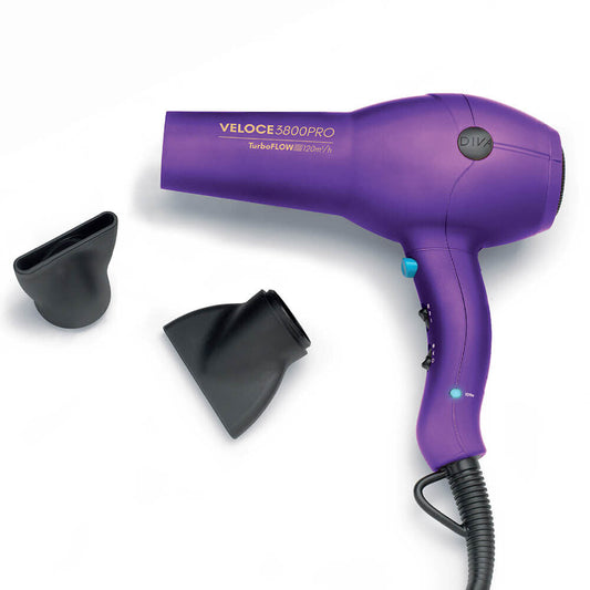 Diva Edit Veloce 3800 Pro Hair Dryer Purple,