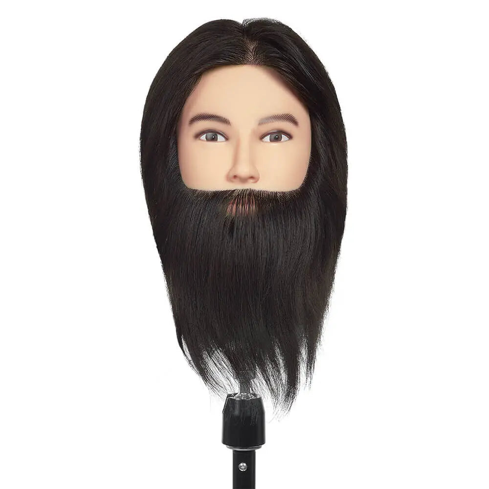 S-PRO Manikin Training Head Brad with Beard 30cm Dark Brown 3