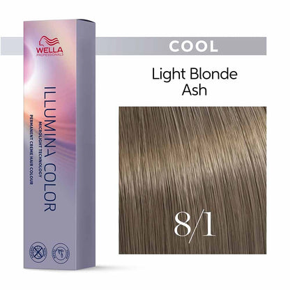 Wella Professionals Illumina Color Permanent Hair Colour 8/1 Light Ash Blonde - 60ml