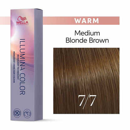 Wella Professionals Illumina Colour Tube Permanent Hair Colour - 7/7 Medium Brown Blonde - 60ml