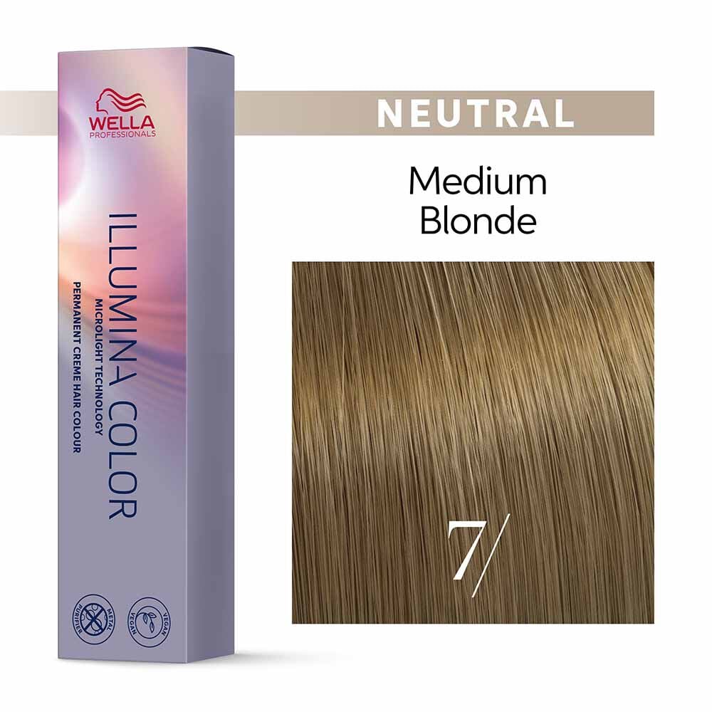 Wella Professionals Illumina Colour Tube Permanent Hair Colour - 7/ Medium Blonde - 60ml
