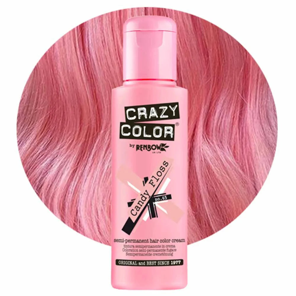 Crazy Color Semi Permanent Vegan Hair Colour Cream - Candyfloss - 100ml