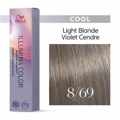 Wella Professionals Illumina Color Permanent Hair Colour 8/69 Light Violet Cendre Blonde - 60ml