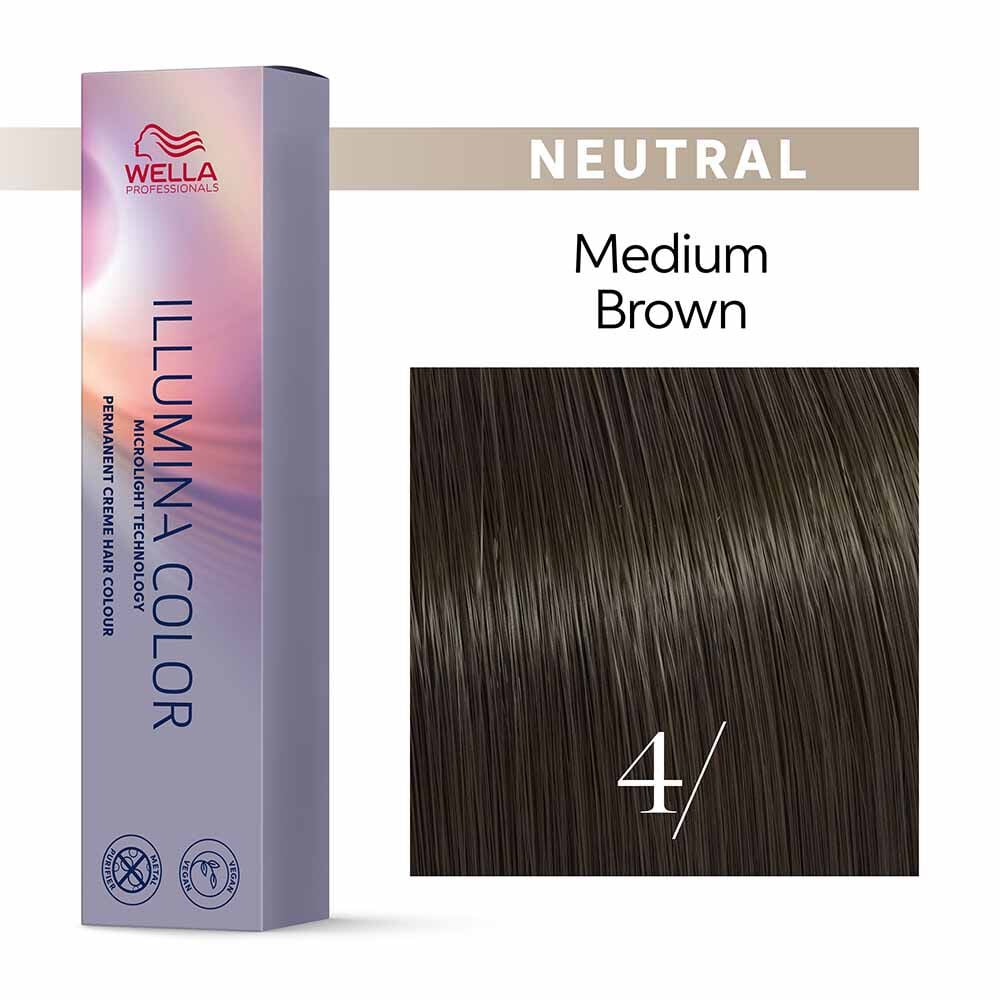 Wella Professionals Illumina Colour Tube Permanent Hair Colour - 4/ Medium Brown - 60ml