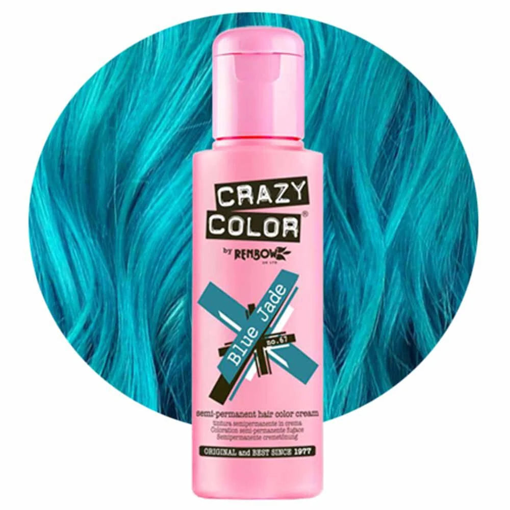 Crazy Color Semi Permanent Vegan Hair Colour Cream - Blue Jade - 100ml