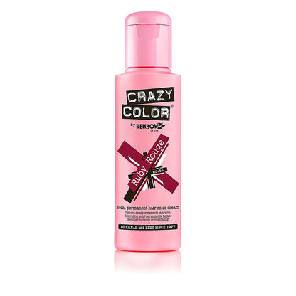 Crazy Color Semi Permanent Vegan Hair Colour Cream - Ruby Rouge - 100ml