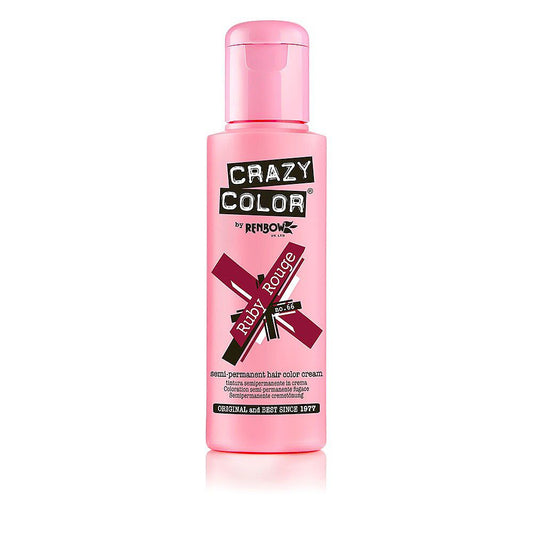 Crazy Color Semi Permanent Vegan Hair Colour Cream - Ruby Rouge - 100ml