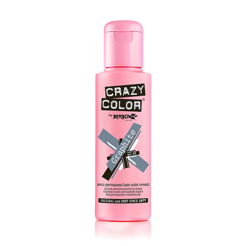 Crazy Color Semi Permanent Vegan Hair Colour Cream - Graphite - 100ml