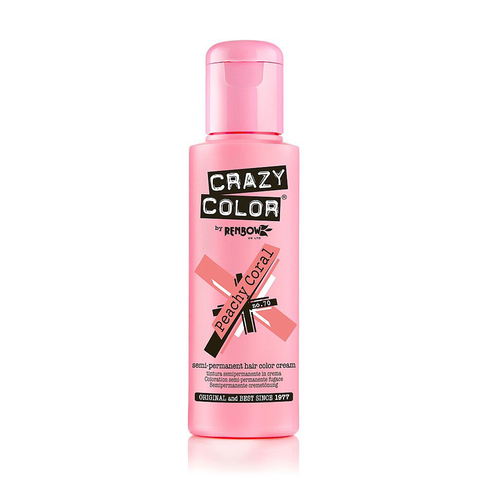 Crazy Color Semi Permanent Vegan Hair Colour Cream - Peachy Coral - 100ml