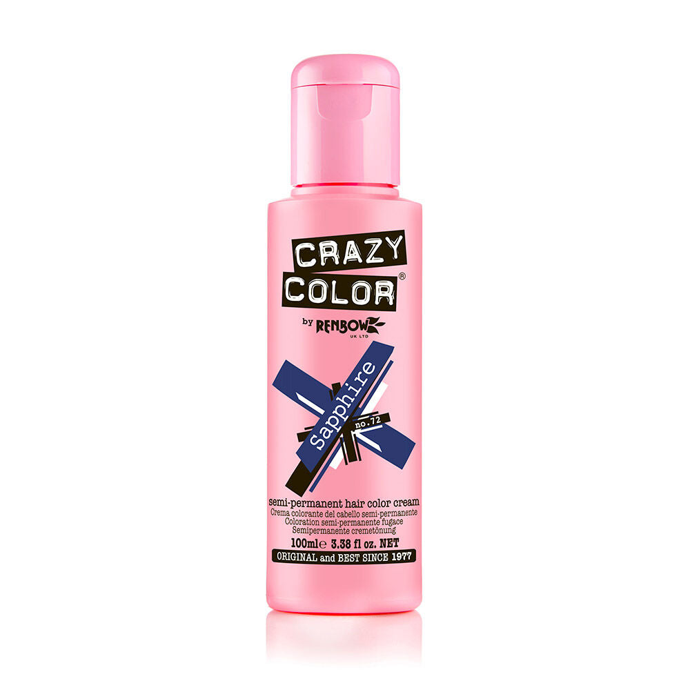 Crazy Color Semi Permanent Vegan Hair Colour Cream - Sapphire - 100ml