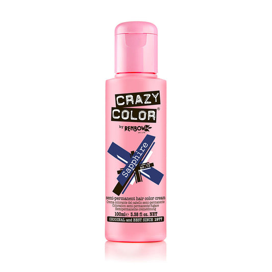 Crazy Color Semi Permanent Vegan Hair Colour Cream - Sapphire - 100ml