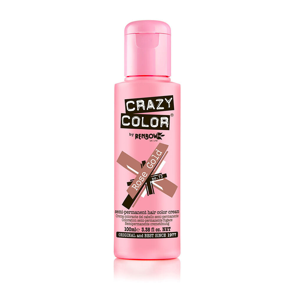 Crazy Color Semi Permanent Vegan Hair Colour Cream - Rose Gold - 100ml