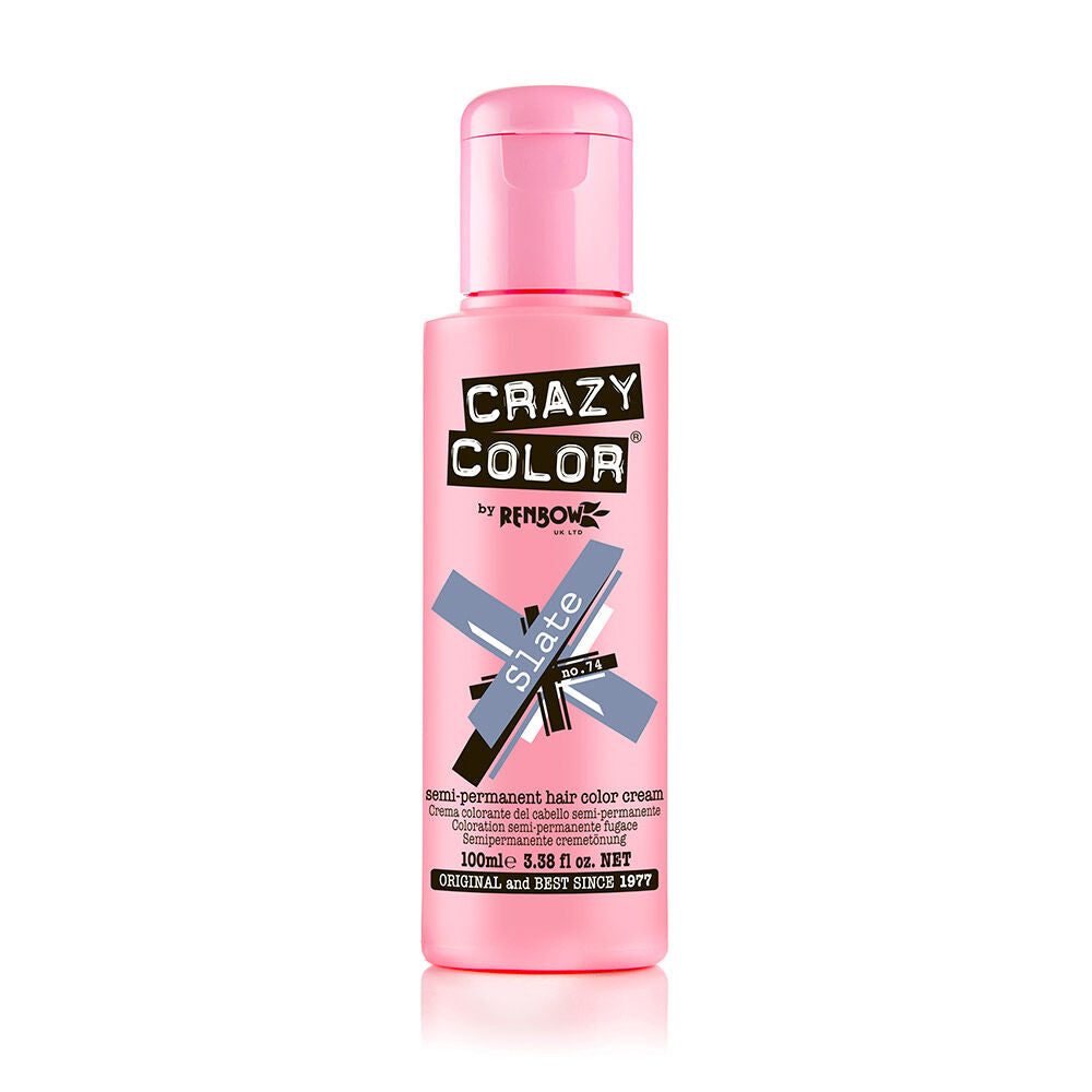 Crazy Color Semi Permanent Vegan Hair Colour Cream - Slate - 100ml