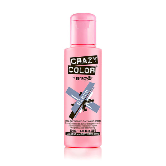 Crazy Color Semi Permanent Vegan Hair Colour Cream - Slate - 100ml