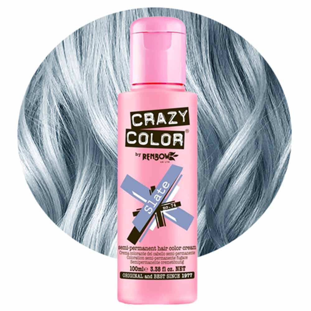 Crazy Color Semi Permanent Vegan Hair Colour Cream - Slate - 100ml