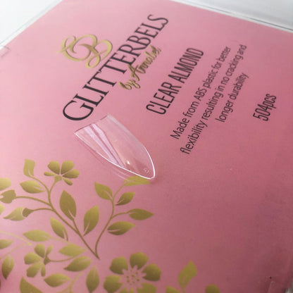 Glitterbels Clear Almond Assorted Nail Tips x 500