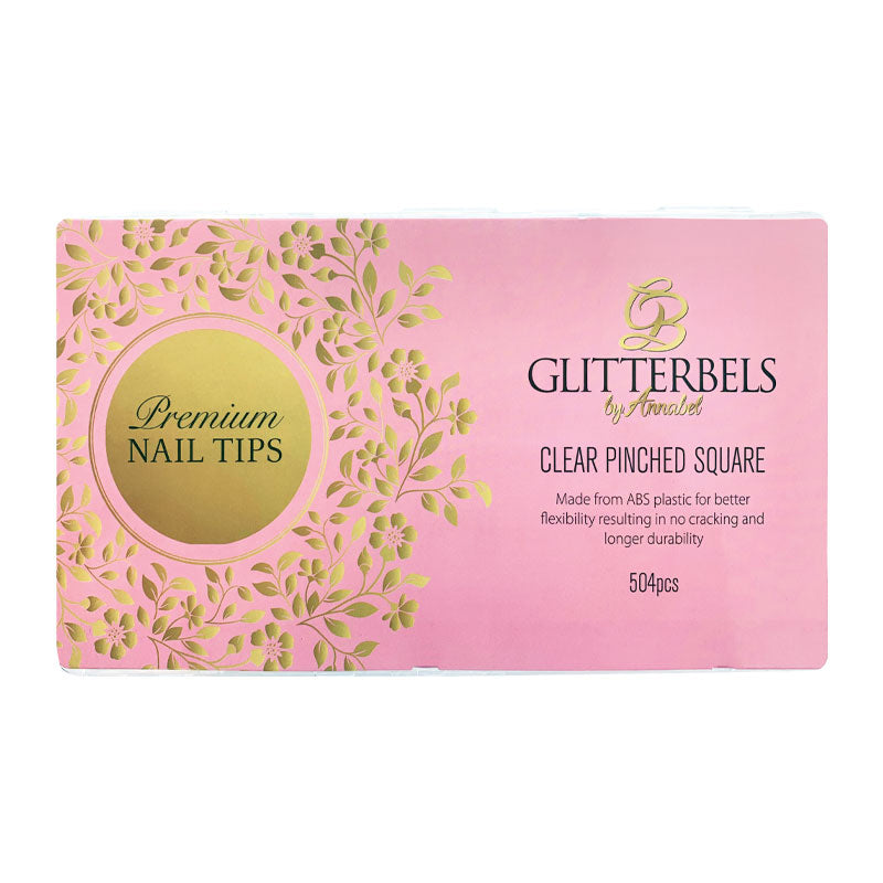 Glitterbels Clear Pinched Square Assorted Nail Tips x 500