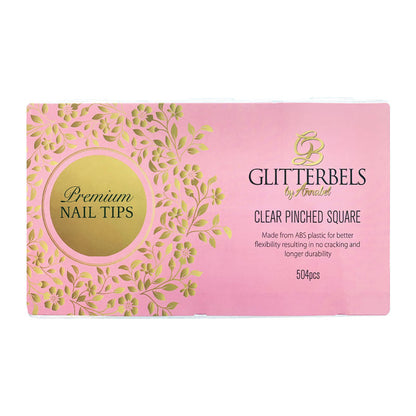 Glitterbels Clear Pinched Square Assorted Nail Tips x 500
