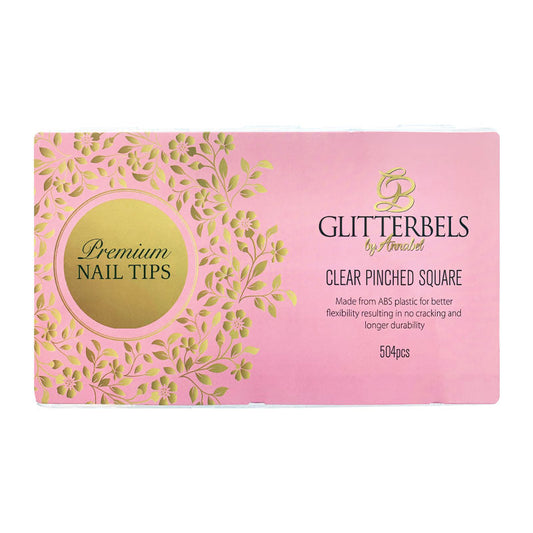 Glitterbels Clear Pinched Square Assorted Nail Tips x 500