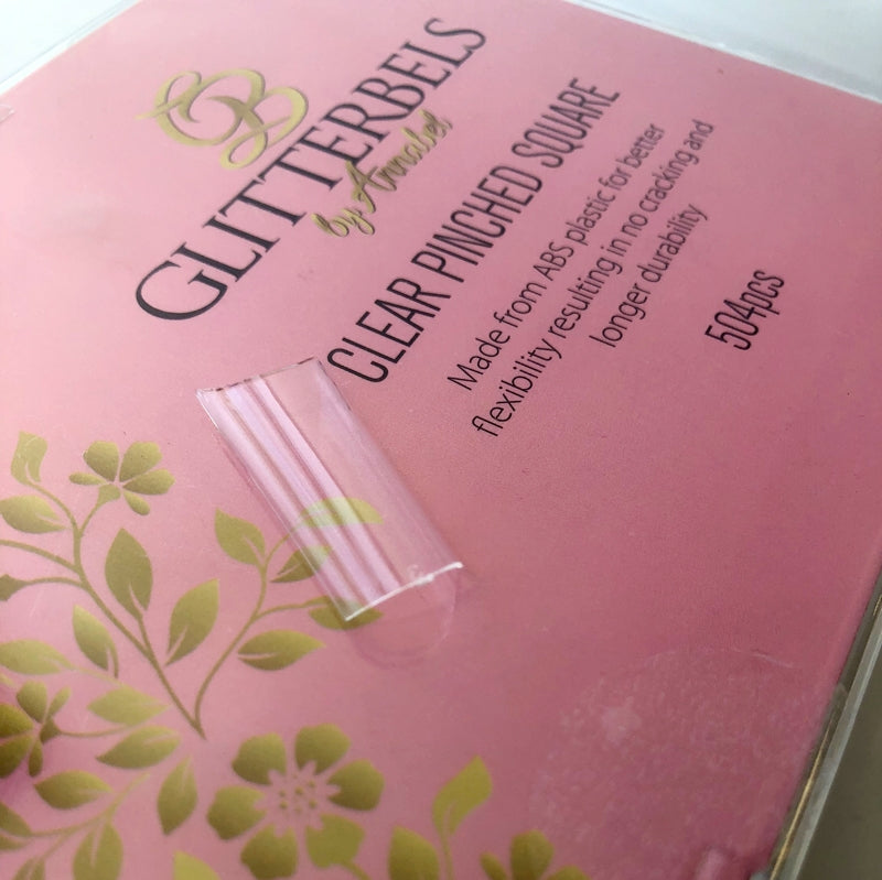 Glitterbels Clear Pinched Square Assorted Nail Tips x 500